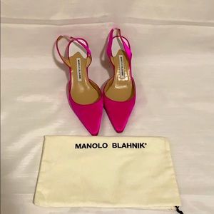 Manolo Blahnik Slingback Heels, Pink